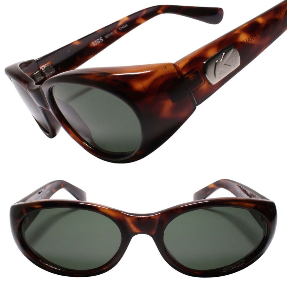 Y2K Glam Rock Aesthetics Genuine Vintage Funky Style Tortoise Oval Sunglasses